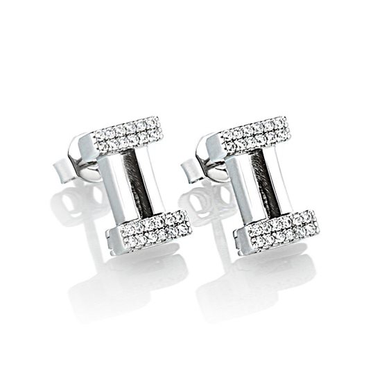 Pendientes Marcello Pane Mujer Letters in Plata Cubic Zirconia ORYL 001 MONOLETTERA B - ORYL 001 MONOLETTERA B